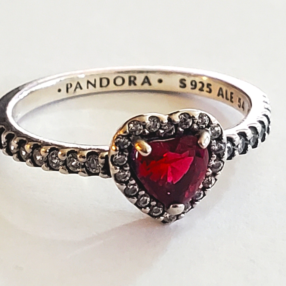 Authentic New Pandora Elevated Red Heart Ring S92… - image 4